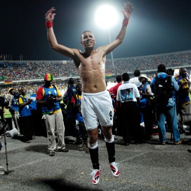 2008-02-10  CAN 08, MOHAMED ZIDAN NACH DEM SIEG IM FINAL GEGEN CAMEROON, Accra Sports Stadium, Ghana